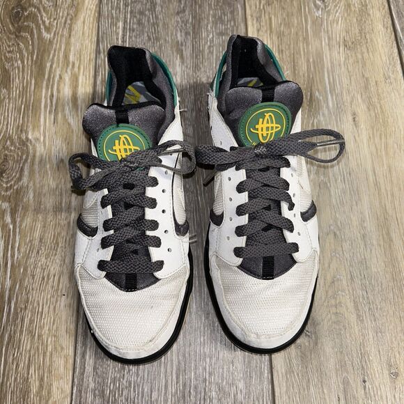 Nike Huarache Run Women's US Size 6 White Green Sneaker Shoes 385433-111 - Picture 4 of 11